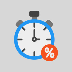 Sale time icon in flat style, use for website mobile app presentation