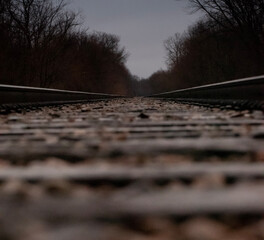 railroad tracks in winter