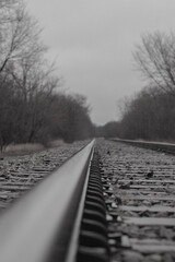 railway in the fog