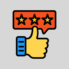 Satisfaction guaranteed icon in filled line style, use for website mobile app presentation