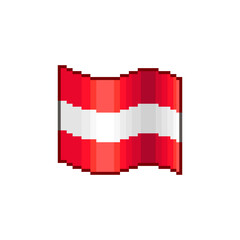 colorful simple vector flat pixel art illustration of waving flag of Austria