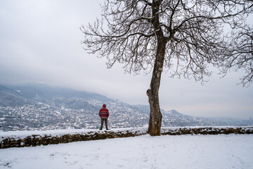 View from Yellow Fortress in Sarajevo, Bosnia during winter.