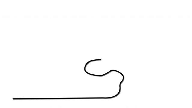 Rock balance, balancing self drawing animation. Line art. Balance and harmony concept. White background.