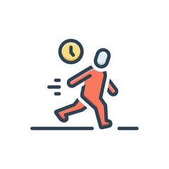 Color illustration icon for presently