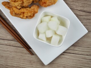 무 피클, 치킨 무, 요리, 식사