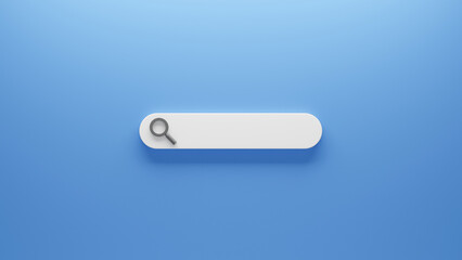 .Realistic search bar on blue background search form template