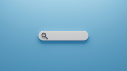 .Realistic search bar on blue background search form template