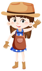 A girl in gardening outfits