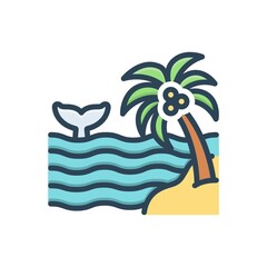 Color illustration icon for seas