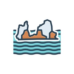 Color illustration icon for arctic