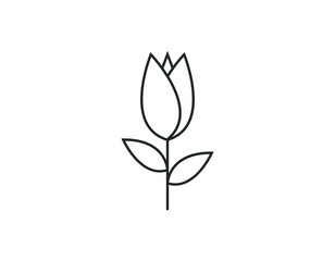 Flower Icon in trendy flat style isolated on white background.