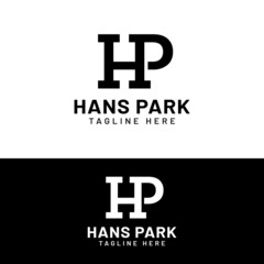 Obraz premium H P HP PH Letter Monogram Initial Logo Design Template. Suitable for General Sports Fitness Construction Finance Company Business Corporate Shop Apparel in Simple Modern Style Logo Design.
