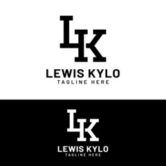 L K LK KL Letter Monogram Initial  Logo Design Template. Suitable for General Sports Fitness Construction Finance Company Business Corporate Shop Apparel in Simple Modern Style Logo Design.