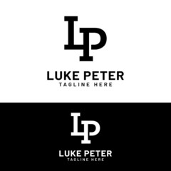 Fototapeta premium L P LP PL Letter Monogram Initial Logo Design Template. Suitable for General Sports Fitness Construction Finance Company Business Corporate Shop Apparel in Simple Modern Style Logo Design.