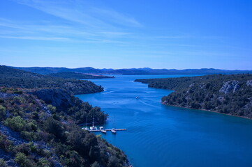 Scenic view of deep bay on Adriatic sea
