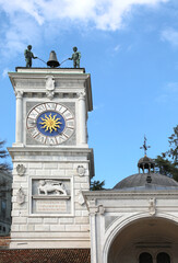 clock tower in the square of UDINE a city in Northern Italy in the Friuli Venezia Giulia region