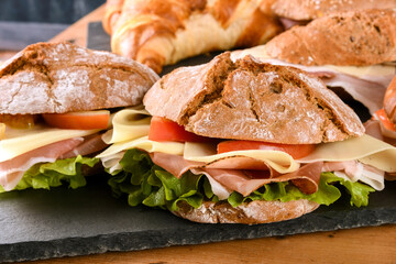 Delicious fresh sandwiches on board