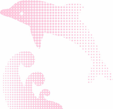 夏 南国 トロピカル 海 イルカ シルエット ファンシー ガーリー おしゃれ かわいい イラスト 飾り 背景 ピンク Stock Vector Adobe Stock