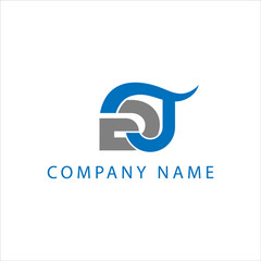 simple initial creative GJ or JG letter logo design template and geometric abstract for business and company