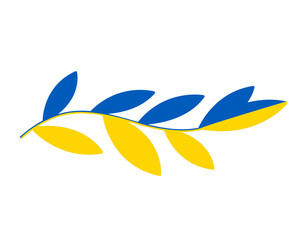 Ukraine Tree Leaves Flag Emblem National Europe Abstract Symbol Vector illustration Design