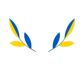 Fototapeta na wymiar Ukraine Tree Leaves Emblem Flag National Europe Abstract Symbol Vector illustration Design