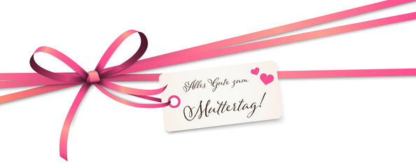 ribbon bow with greetings mothers day