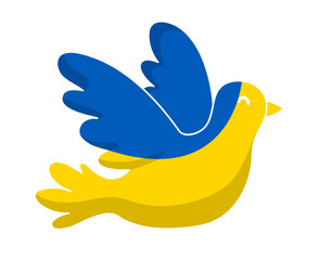 Ukraine dove of peace Flag Symbol Emblem National Europe Vector Abstract illustration Design