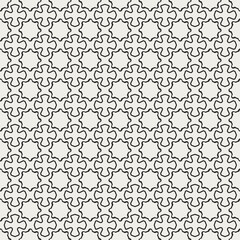 Minimal décor pattern of crosses and octagonals empty from the inside. Vector.