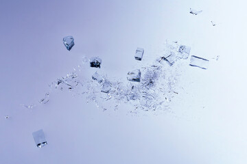 gesplittertes Glas, Sicherheitsglas, Splitter.