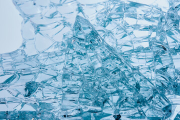 gesplittertes Glas, Sicherheitsglas, Splitter.