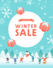 Fototapeta na wymiar winter and christmas sale shopping, holiday sales or Black Friday 