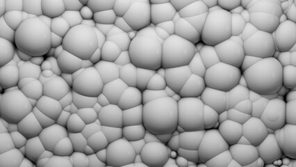 3d render of abstract art.  background with substance based on small balls spheres or bubbles particles.