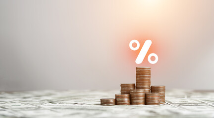Money and Inflation Icon Ideas for the FED to consider raising interest rates. World Economy and...
