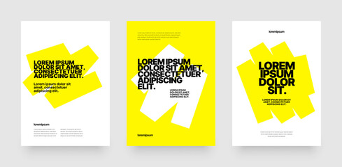 Simple template design with yellow highlighter marker for poster, flyer or cover. - obrazy, fototapety, plakaty