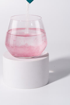 Pink Functional Drink In A Glass.