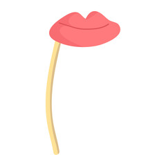 Pole or Stick with Red Lips as Party Birthday Photo Booth Prop