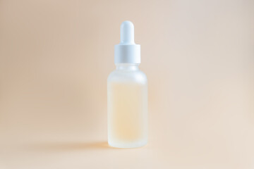 Dropper glass Bottle Mock-Up. Fece treatment and spa. Natural beauty products. Beauty serum, skin care blank bottle.