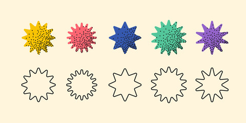 A set of geometric shapes and elements. Collection of abstract images for design.