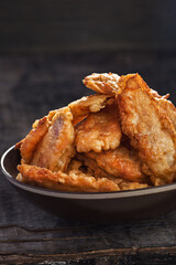 Fried chicken chop, Ukrainian cuisine. Photo of food on a white background
