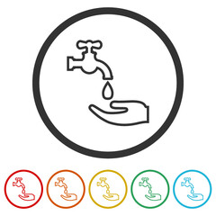 Washing hands icon isolated on white background. Set icons colorful