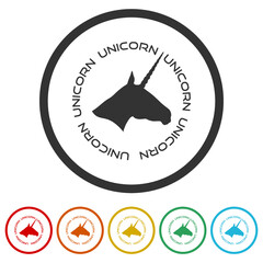 Unicorn icon isolated. Set icons colorful