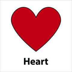 Heart geometric shape red color vector