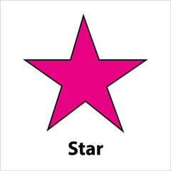 Star light red color vector image