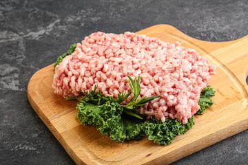 Raw pork minced meat for cooking