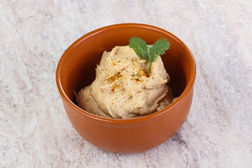 Traditional Jewish Hummus with olive oil