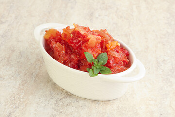 Hungary vegetarian Lecho with vegetables