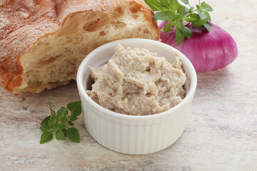 Jewish traditional cuisine herring mousse Forsmak