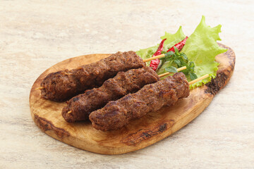 Beef kebab skewer minced meat