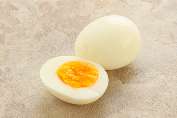 Boiled chicken egg for breakfast
