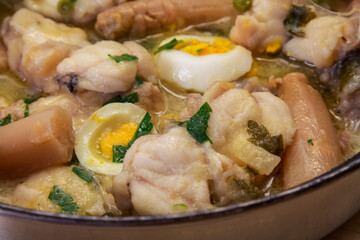 fish casserole in green sauce